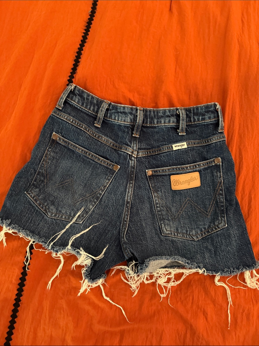 Wrangler Dark Blue Denim Cutoff Shorts